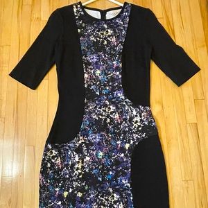 Rachael Roy fitted dress with slimming print placement